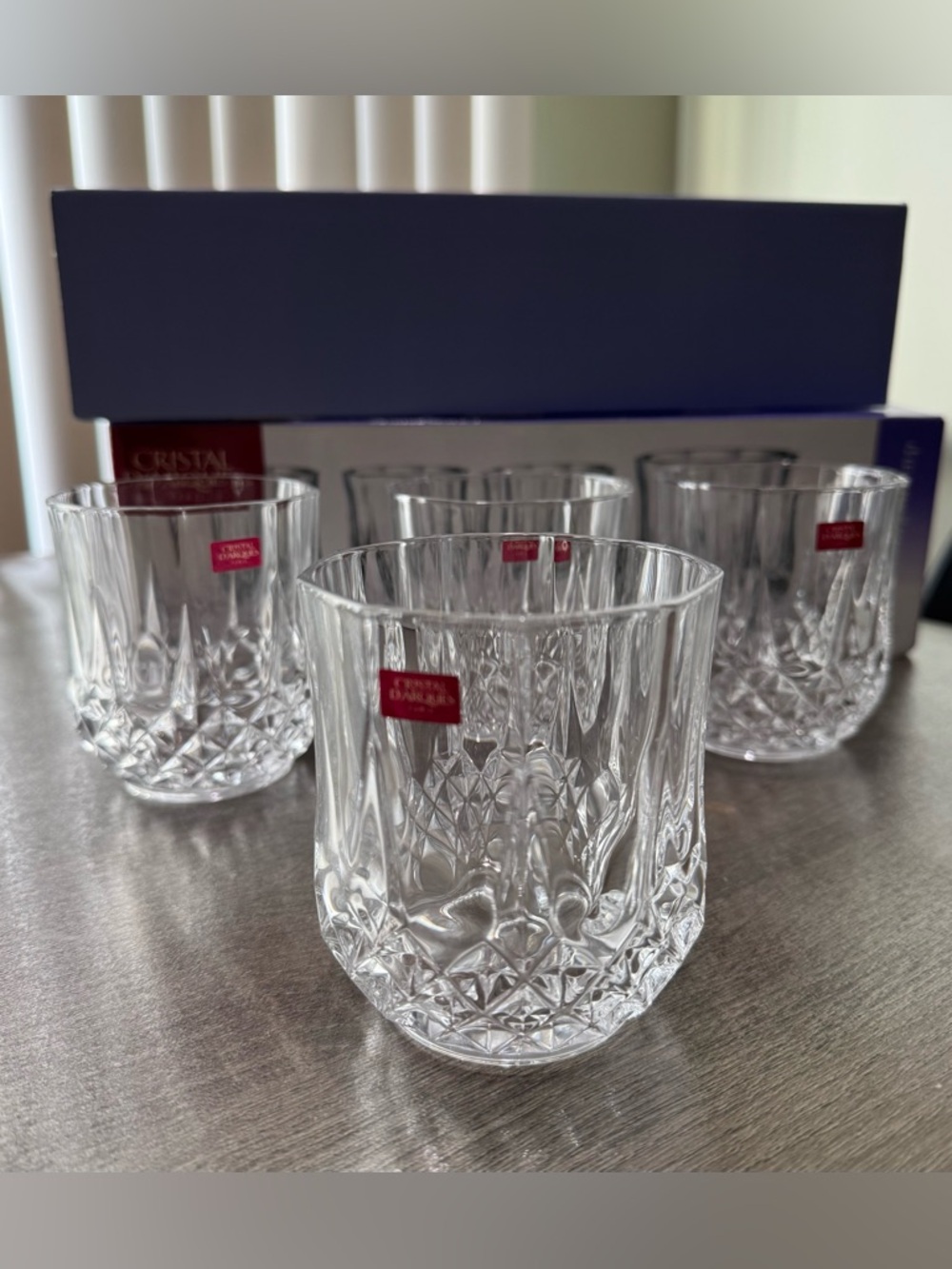 Cristal d'Arques  Crystal Double Old Fashion Glass  10 3/4 oz. Set of 4